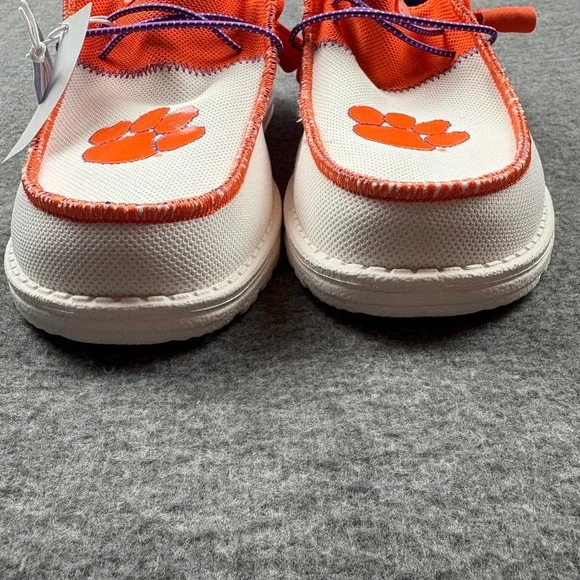 Hey Dude Wally Tri Clemson Orange Purple Men's Size 8 Casual Slip On Loafers NEW - Picture 4 of 16